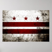 Black Grunge Washington DC Flag Poster (Vorne)