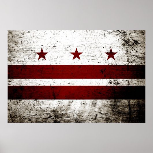 Black Grunge Washington DC Flag Poster (Vorne)