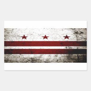 Black Grunge Washington DC Flag Rechteckiger Aufkleber