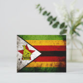 Black Grunge Zimbabwe Flag Postkarte (Stehend Vorderseite)