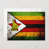 Black Grunge Zimbabwe Flag Postkarte (Vorne/Hinten)