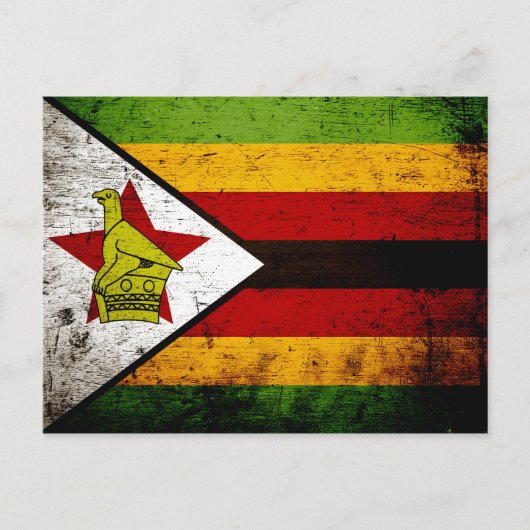 Black Grunge Zimbabwe Flag Postkarte (Vorderseite)