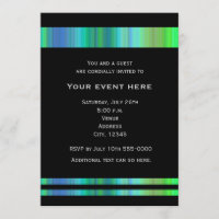 Black Grüntöne Blues Elegantes Party Einladung