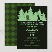 Black Guardians of the Disk Golf Birthday Party Einladung (Vorne/Hinten)