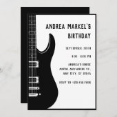 Black Guitar Einladung (Vorne/Hinten)