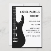 Black Guitar Einladung (Vorderseite)