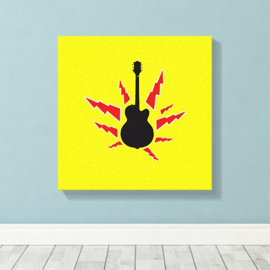 Black Guitar Leinwanddruck (Insitu (Holzboden))