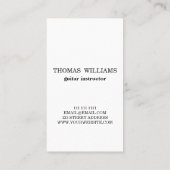 Black Guitar Music Business Card Visitenkarte (Rückseite)