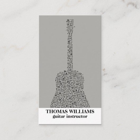 Black Guitar Music Business Card Visitenkarte (Vorderseite)