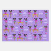 Black Gymnast Wrapping Paper Sheets Geschenkpapier Set (Vorderseite 3)