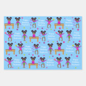 Black Gymnast Wrapping Paper Sheets Geschenkpapier Set (Vorderseite)