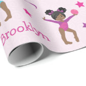 Black Gymnastic Birthday Wrapping Paper Geschenkpapier (Rolleneckpunkt)