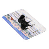 Black Gypsy Vanner Irish Cob Draft Horse in Snow Magnet (Rechte Seite)