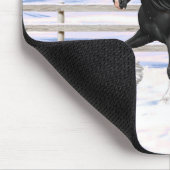 Black Gypsy Vanner Irish Cob Draft Horse in Snow Mousepad (Ecke)
