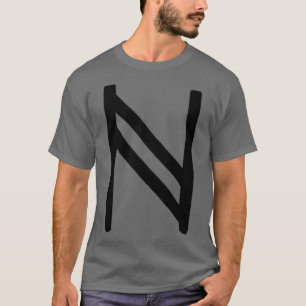 Black Hagalaz Rune Paintbrush Version 2 T-Shirt