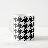 Black Hahnentrittmuster Kaffeemaschine Tasse (Vorderseite Links)