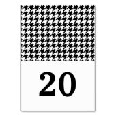 Black Hahnentrittmuster Wedding Table Card Tischnummer (Rückseite)