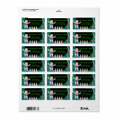 Black Hair Boy Mad Scientist Party Address Labels Adressaufkleber (Vorne)