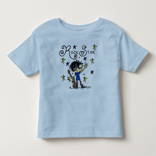 Black Hair Boy Rock Star Kleinkind T-shirt (Vorderseite)