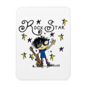 Black Hair Boy Rock Star Magnet (Vertikal)