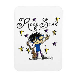 Black Hair Boy Rock Star Magnet
