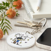 Black Hair Boy Rock Star Schlüsselanhänger (Vorderseite rechts)