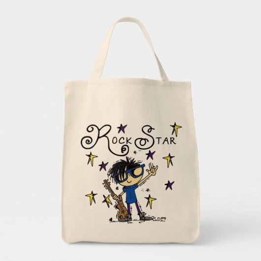 Black Hair Boy Rock Star Tragetasche (Vorne)