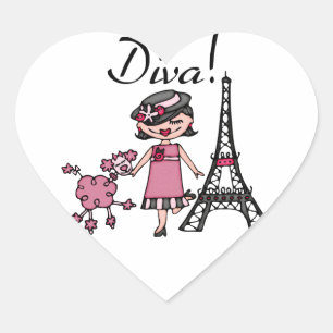 Black Hair Diva Herz-Aufkleber