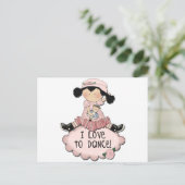 Black Hair Girl Dancer Tshirts und Geschenke Postkarte (Stehend Vorderseite)
