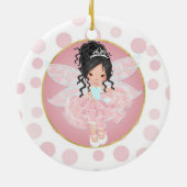 Black Hair Pink Fairy Keramik Ornament (Hinten)