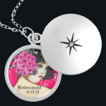 Black Hair Pink Wedding Bridesmaid Necklace Versilberte Kette<br><div class="desc">Tastenkombinationen wählen Sie entweder Silver Plated Gold Finish oder Sterling Silver Einzigartige Personalisierte, benutzerdefinierte Wedding Keepake Wedding Party Netaces - um die Hintergrundfarbe zu ändern - klicken Sie auf Anpassen - wählen Sie das letzte Tool aus dem Drop-Down-Menü und wählen Sie aus einer der angezeigten Farben oder geben Sie Ihren...</div>