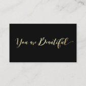 Black Hair Salon Termin Erinnerung Gold Script (Vorderseite)