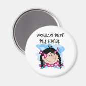 Black Hair World's Best Big Sister Tshirts Magnet (Vorderseite/Rückseite)