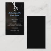 Black Hairdressing Business Card Visitenkarte (Vorne/Hinten)