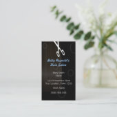 Black Hairdressing Business Card Visitenkarte (Stehend Vorderseite)