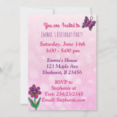 Black Haired Fairy Birthday Einladung (Rückseite)