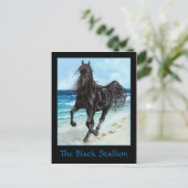 Black Hallion arabisches Pferd Postkarte (Stehend Vorderseite)