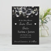 Black Halloween Autum Wedding Save the Date Einladung (Stehend Vorderseite)