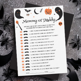 Black Halloween Baby Dusche Ratet Wer Game Card Einladung