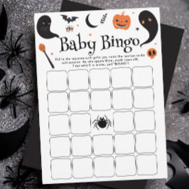 Black Halloween Baby Shooting Baby Bingo Game Card Einladung