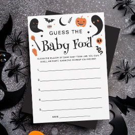 Black Halloween Baby Showbabys Baby Food Game Card Einladung
