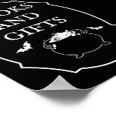 Black Halloween Baby Shower Bücher und Geschenke Poster (Ecke)
