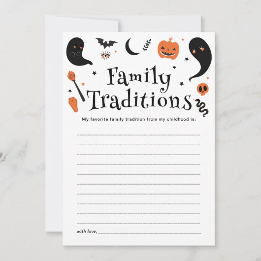 Black Halloween Baby Shower Family Tradcard Einladung (Vorderseite)
