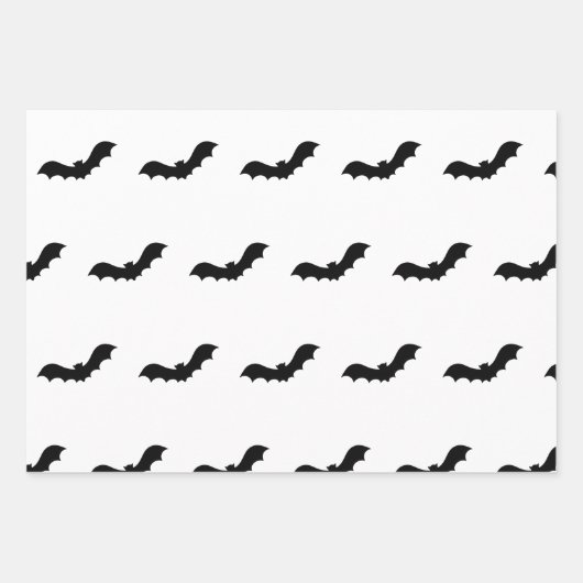 Black Halloween Bats Geschenkpapier Set (Vorderseite)