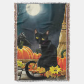 Black Halloween Cat Decke (Vorderseite Vertikal)