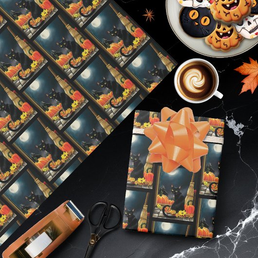 Black Halloween Cat Geschenkpapier