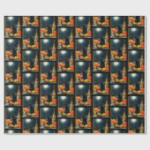 Black Halloween Cat Geschenkpapier (Flach)