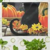 Black Halloween Cat Geschirrtuch (Gefaltet)