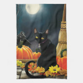 Black Halloween Cat Geschirrtuch (Vertikal)