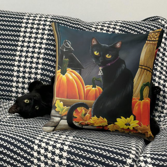 Black Halloween Cat Kissen (Von Creator hochgeladen)